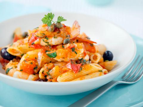Penne met scampi's