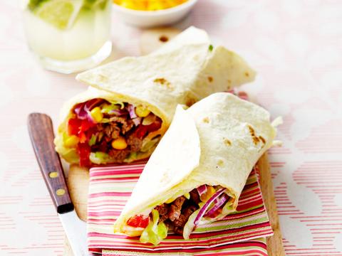 Wraps met pittig rundvlees