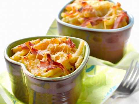 Macaronigratin met parmaham