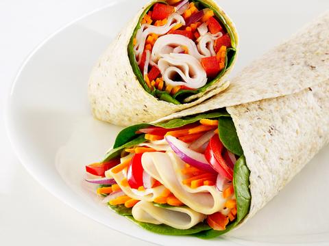 Kalkoenwrap met groenten