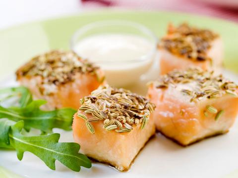 Geroosterde zalm met citrusdressing