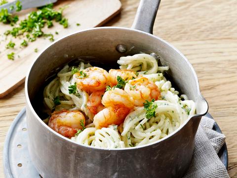 Spaghetti met knoflookgarnalen
