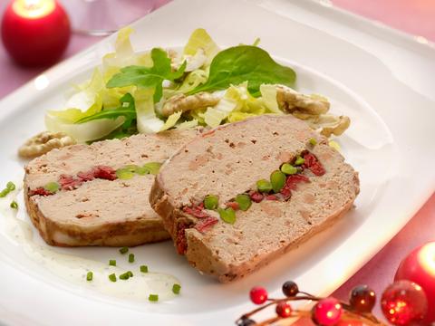Terrine met cranberry en pistache