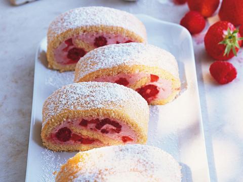Rolcake met frambozen
