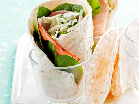 Wraps met gedroogde ham