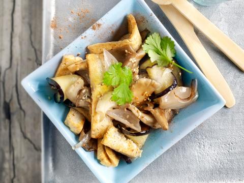 Aubergines met tofu