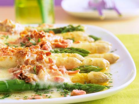 Aspergegratin met ham