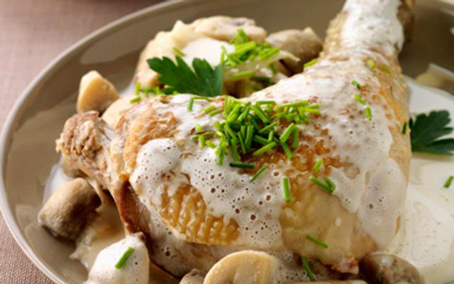 Kippenbillen met champignons