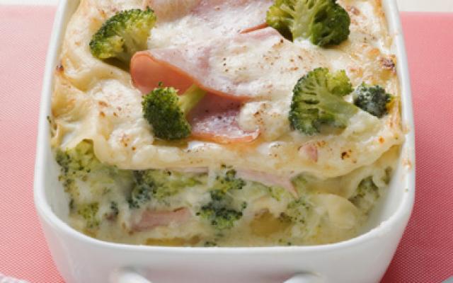 Lasagne met ham en broccoli