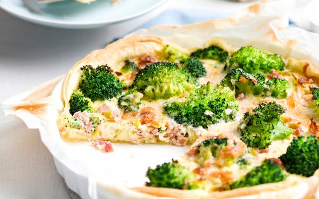 Quiche met broccoli en pancetta