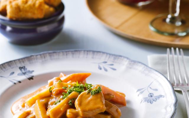 Blanquette met varkenshaasje en groenten