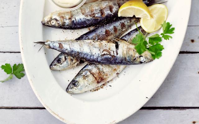 Couscoussalade met gebakken sardines en aioli