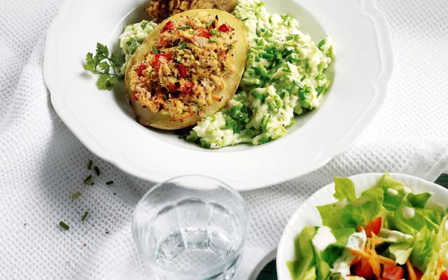 Gevulde aardappelen met tonijn uit de oven