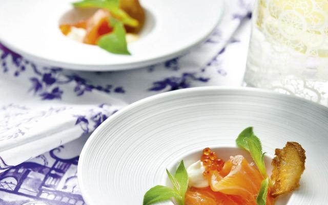 Verse zalm met appelcompote