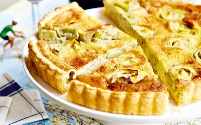 Quiche met artisjok, roquefort en comté