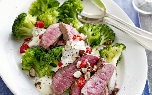Steak met broccoli