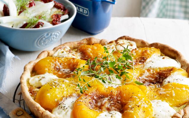 Tarte salée met gele paprika’s