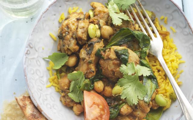 Snelle curry met kikkererwten