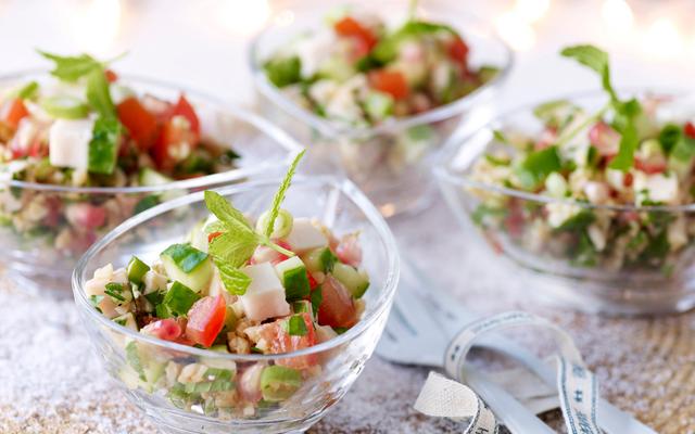 Pittige tabouleh met granaatappel en kruiden