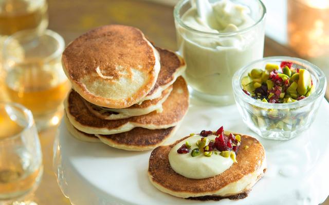 Blini's met pistachecrème