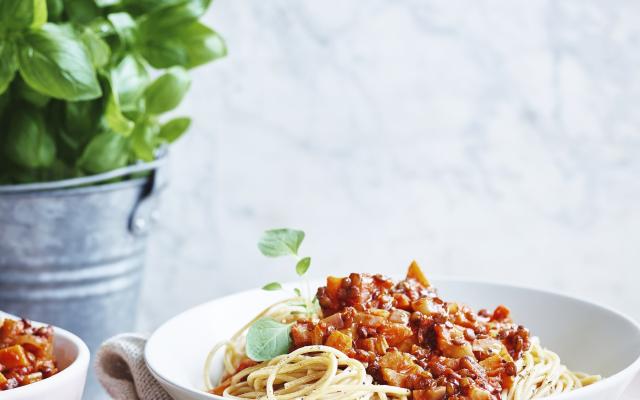 Spaghetti met veggie bolognese