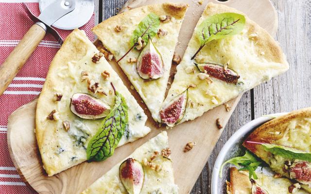 målbar dække over Jane Austen Pizza bianca met gorgonzola en vijgen - Libelle Lekker