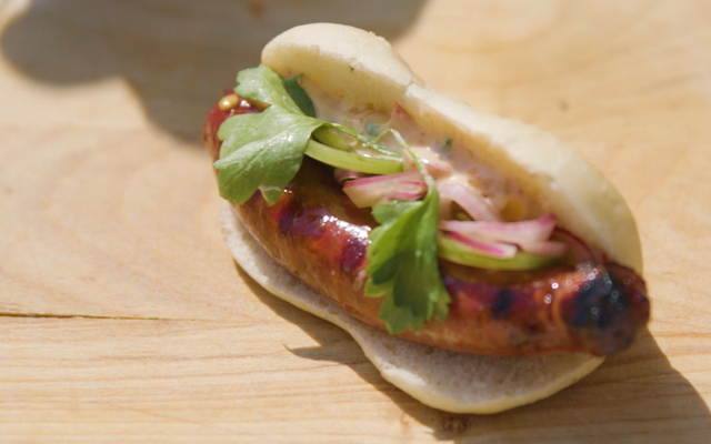 Brioche-dog met merguez