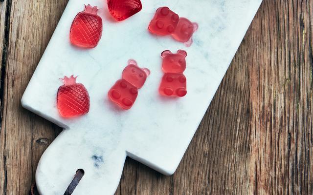 Gummibeertjes van rosé champagne