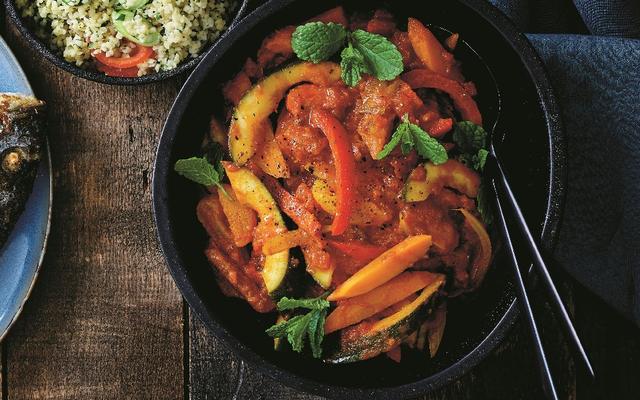 Vegan tajine met taboulé