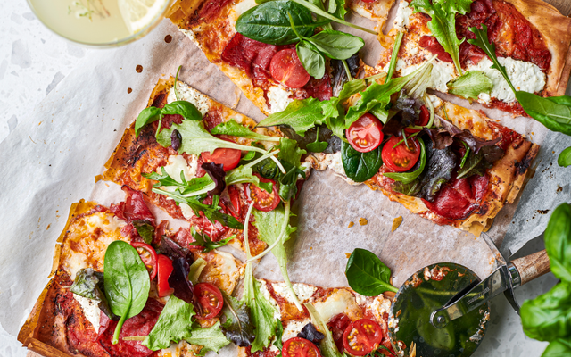 Lichte crunchy pizza