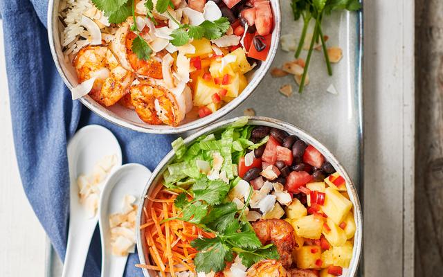Poké bowl met scampi’s