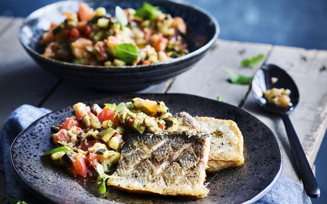 La ratatouille Ardéchoise met zeebaars