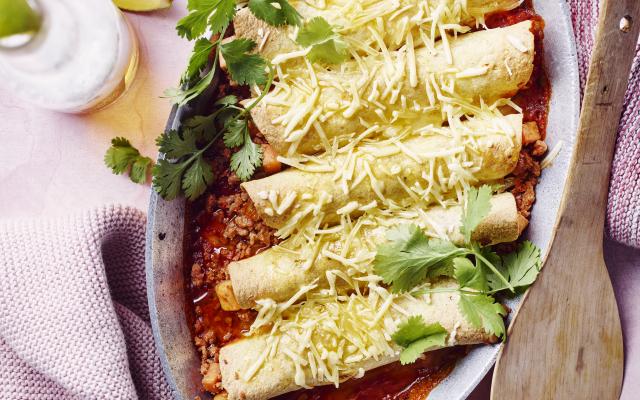 Enchilada's met vegan gehakt