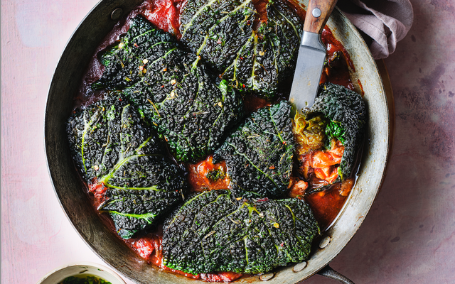 Groenekoolrolletjes met pulled pork
