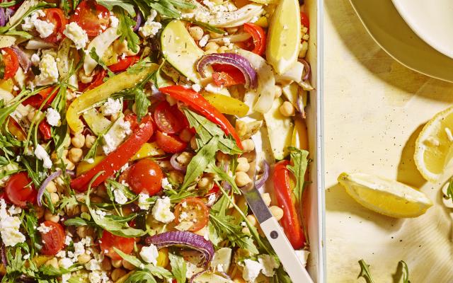 Salade van geroosterde groenten met feta