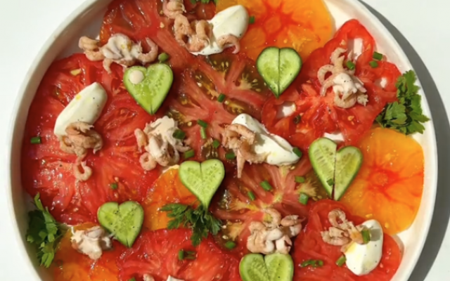 Tomatencarpaccio met garnaal