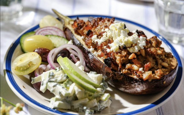 Gevulde aubergines met appeltzatziki​