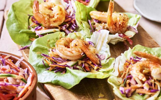 Thaise slawraps met scampi