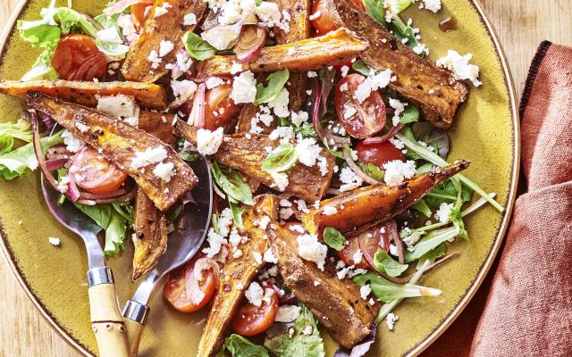 Salade tiède de patates douces à la feta