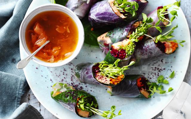 Springrolls met zalm