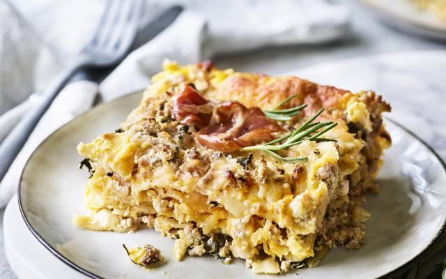 Lasagne met geroosterde pompoen en krokante prosciutto