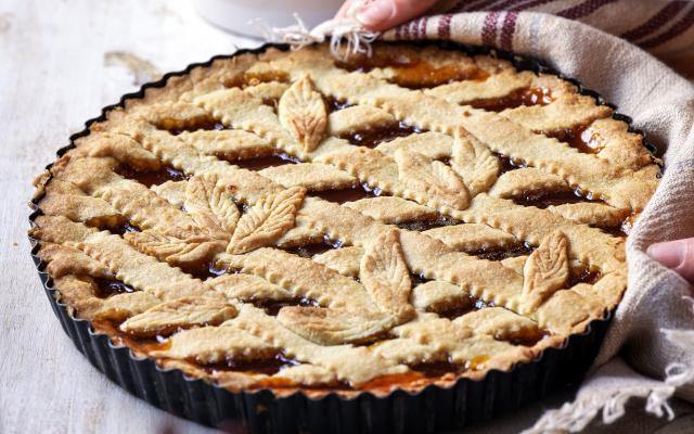 Crostata met abrikozencompote