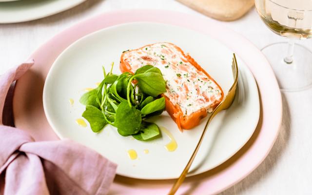 Zalmterrine met kruidenkaas