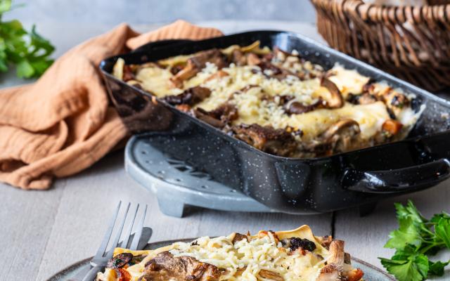 Lasagne met bospaddenstoelen