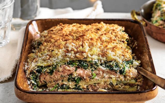 Lasagnes au saumon et aux épinards