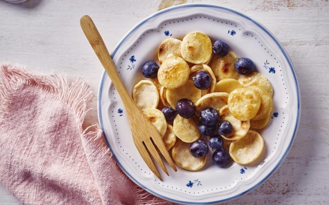 Cereal pancakes met blauwe bessen