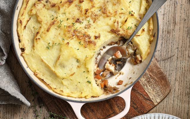 Hachis parmentier aux champignons, aux carottes et au panais