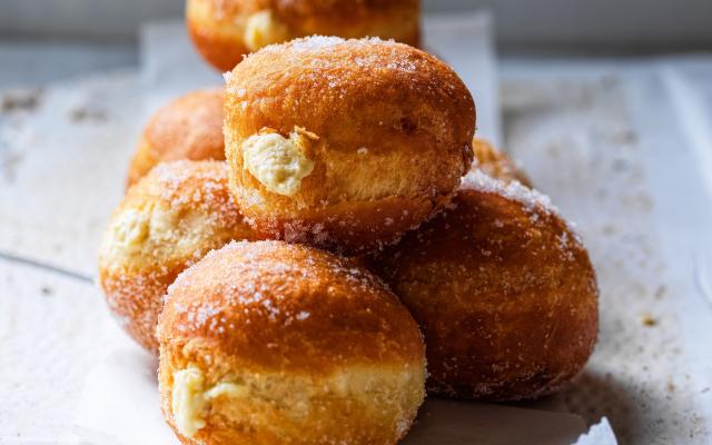 Beignets sans sucre à la crème vanille