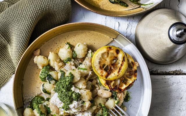 Gnocchis au pesto et haricots blancs