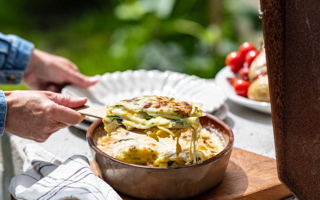 Aardappel-courgettelasagne